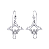 The Manta Ray Silver Earrings with Claddagh Symbol TER2167 - DiveSilver Jewelry